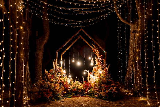 istock wedding ceremony area with dried flowers in a meadow 1309601963