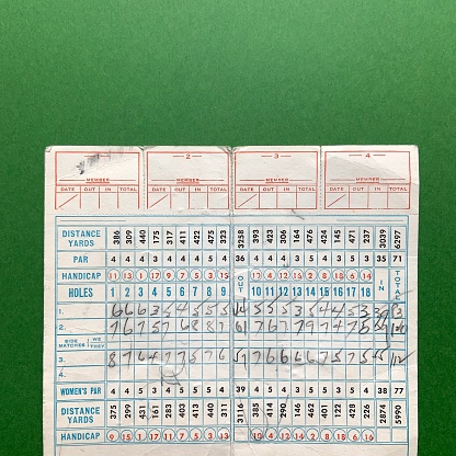 Old golf scorecard