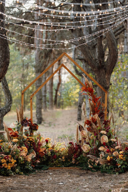 istock wedding ceremony area with dried flowers in a meadow 1309602142