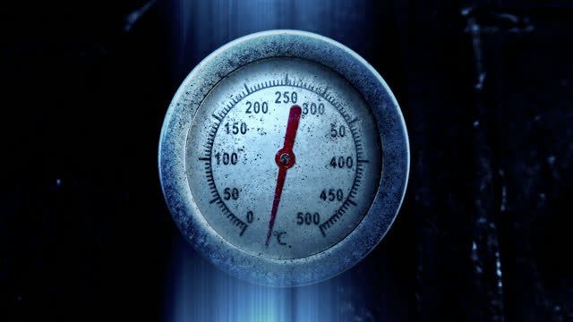 Thermometer shows drop in temperature to minus degrees celsius