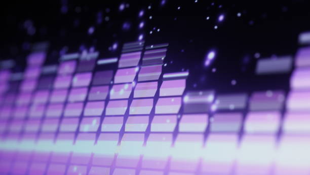 istock Music Equalizer bar. Audio waveform equalizer on screen black background. Music or sound wave on monitor. colorful sound visualizer abstract. gradient spectrum music graph. Digital graph glow in dark 1309605929