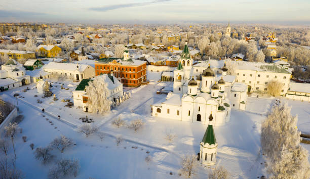 istock View from drone of Murom Transfiguration Monastery in winter,  Russia 1309606584