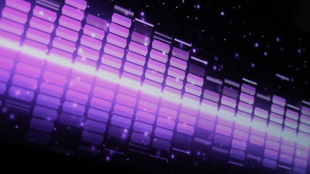 istock Music Equalizer bar. Audio waveform equalizer on screen black background. Music or sound wave on monitor. colorful sound visualizer abstract. gradient spectrum music graph. Digital graph glow in dark 1309607556