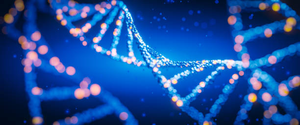 istock DNA digital. Study of gene structure of cell. 1309608683