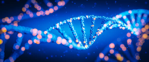 istock DNA digital. Study of gene structure of cell. 1309608689