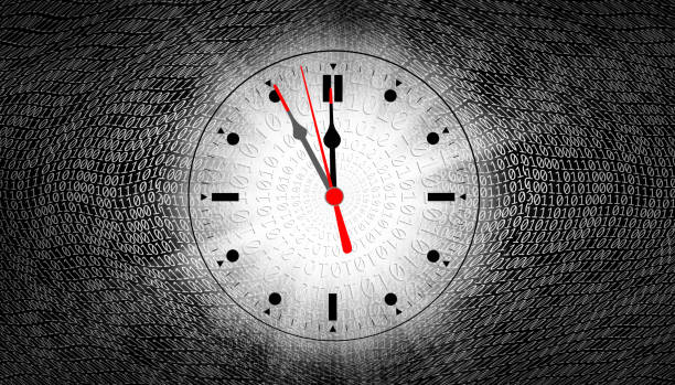 koncepcja czasu i technologii - clock hand clock coding watch zdjęcia i obrazy z banku zdjęć