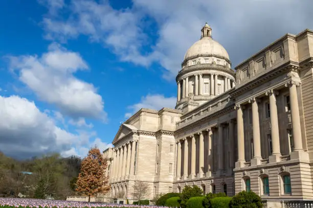 View of the Kentucky Capitol Building in the state capital of Frankfort