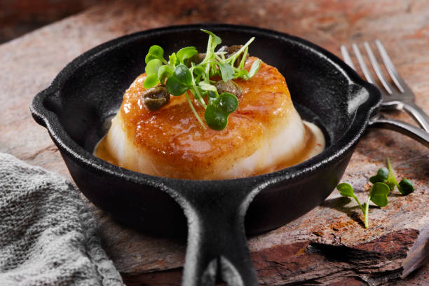Jumbo Pan Seared Diver Scallops with Roasted Cauliflower Puree