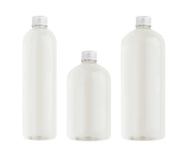 istock Set of different size plastic tall, low and thick bottles with water, silver cap mockup, isolated, template. 1309627731