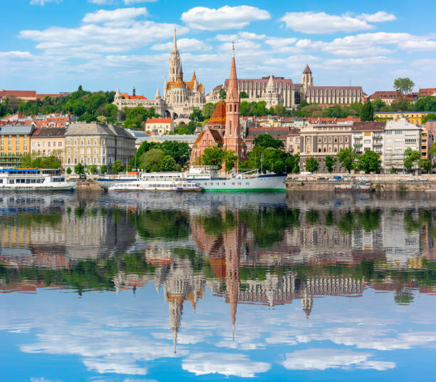 istock Fisherman Bastion reflected in Danube river, Budapest, Hungary 1309627890