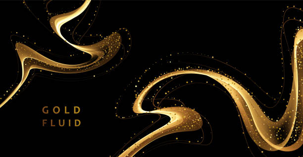 istock Abstract shiny color gold wave luxury background with golden glitter sparkles 1309635611