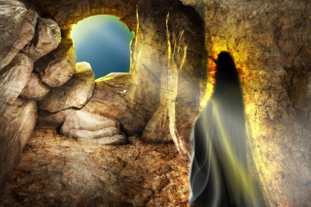Resurrection of Jesus Christ. Easter background.