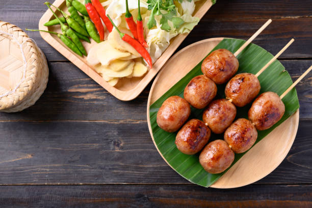 istock Thai sausage or Isan sausage (grilled fermented rice with minced pork) 1309645835