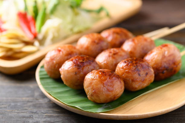 istock Thai sausage or Isan sausage (grilled fermented rice with minced pork) 1309645850