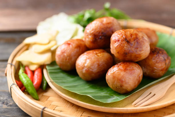 istock Thai sausage or Isan sausage (grilled fermented rice with minced pork) 1309645862