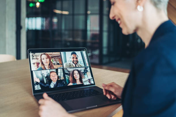 istock Multi-ethnic group of business persons having a video conference 1309645963
