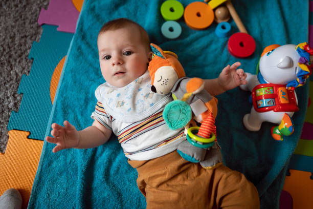 istock Top view of adorable baby boy 1309647745