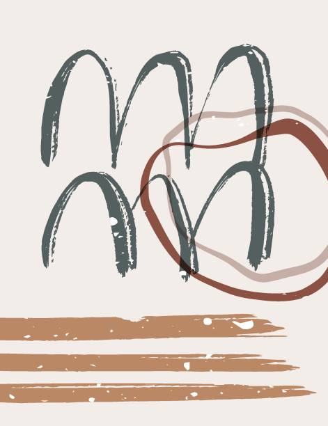 istock Abstract poster with geometric and organic shapes. Contemporary hand-drawn vector illustration 1309648775