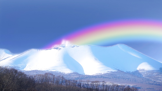 Rainbow over Mt. Tarumae