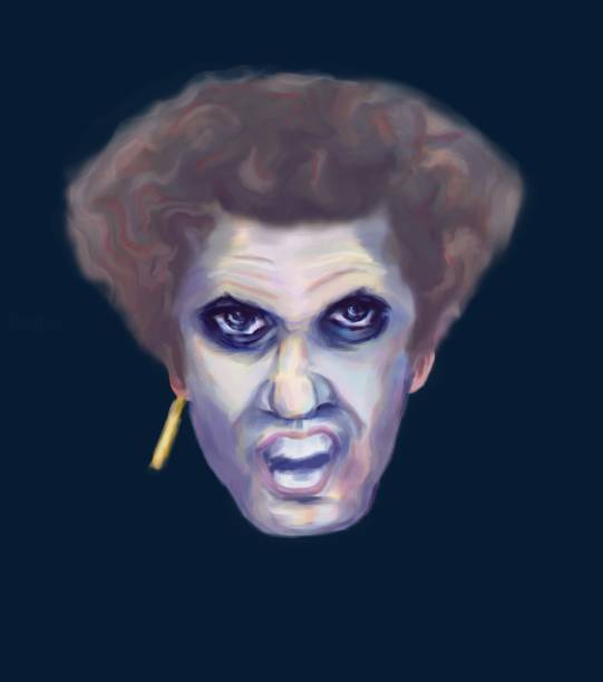 istock Illustration of a man symbolizing anger, intolerance, aggression. Made in the technique of pastels 1309648988