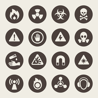 Warning signs vector icon set