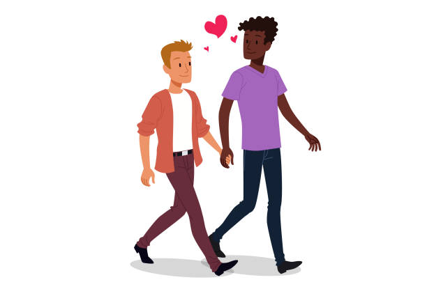 59 Gay Men Walking Illustrations & Clip Art - iStock | Gay men holding  hands, Two men holding hands, Gay couple