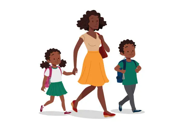 Vector illustration of Single mother