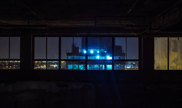istock view of a window at night 1309666878