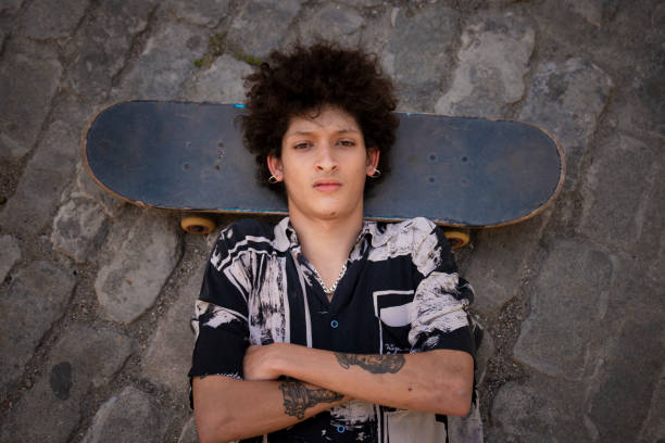 istock Young skater with his board 1309670920