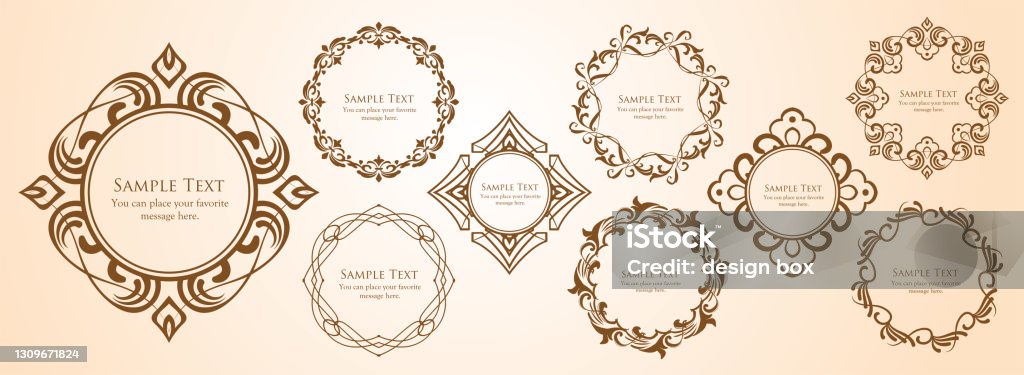 Stylist Pattern Photo Frame Vintage Frame Design Set Fine And Beautiful Pattern Design Stock ...