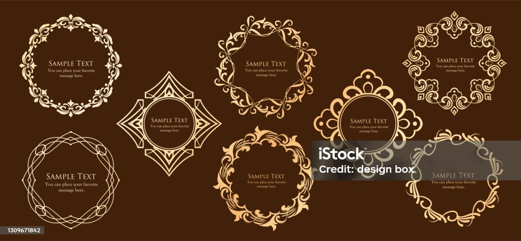 Stylist Pattern Photo Frame Vintage Frame Design Set Fine And Beautiful Pattern Design Stock ...