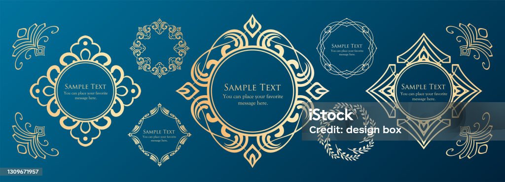 Stylist Pattern Photo Frame Vintage Frame Design Set Fine And Beautiful Pattern Design Stock ...