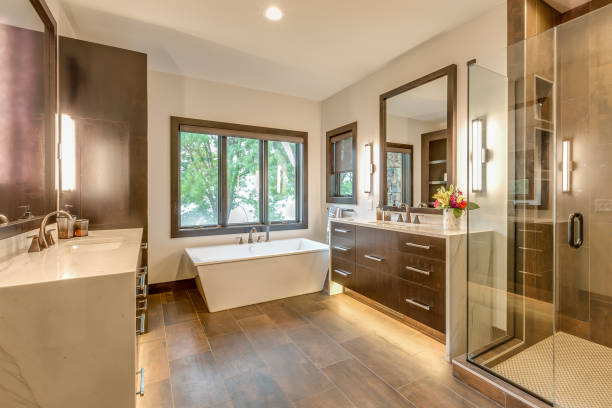 istock Master bathroom in newly built home 1309672730