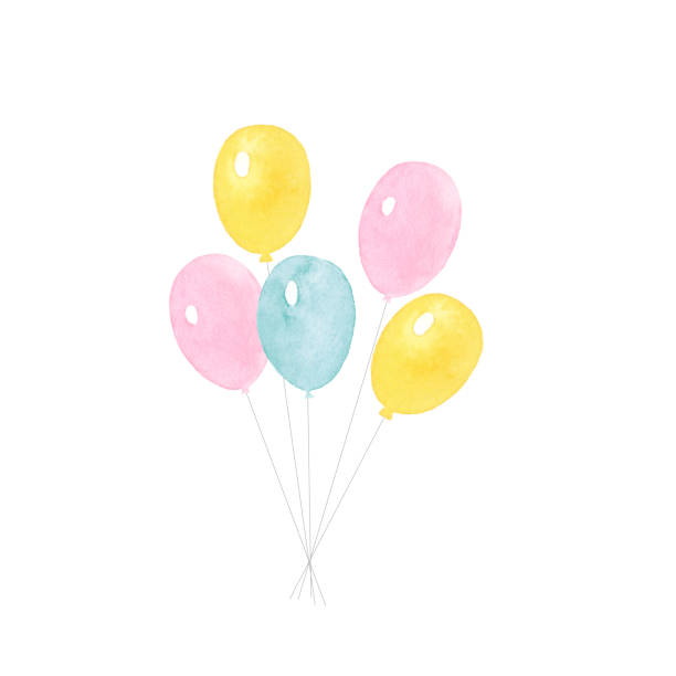 ilustrações de stock, clip art, desenhos animados e ícones de colorful balloons on white background. - balão enfeite