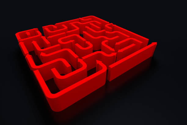 istock An Elevated view of Red Arrows Maze. 3D Rendering 1309680235
