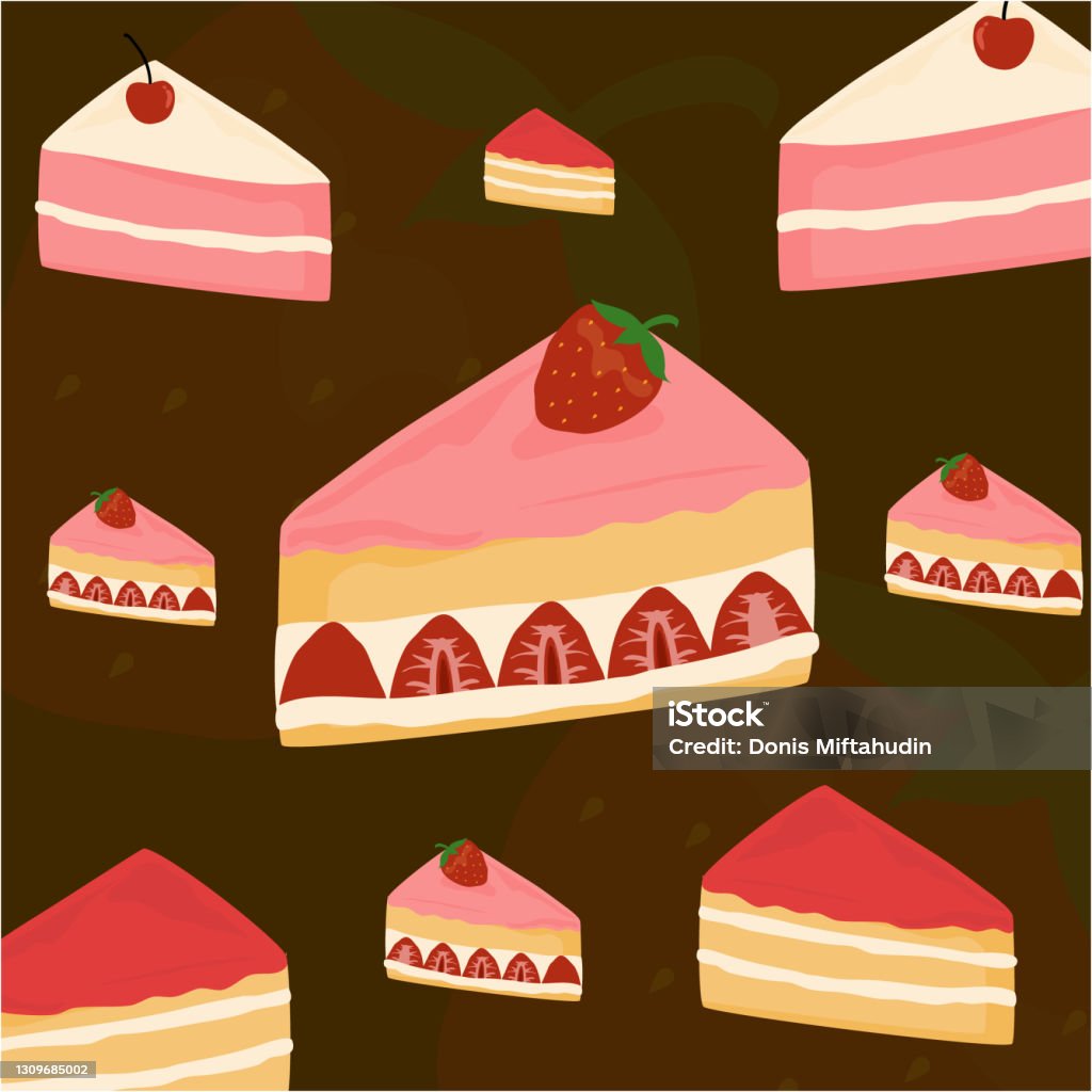 Cake Background Pattern Vector Stock Illustration - Download Image Now ...