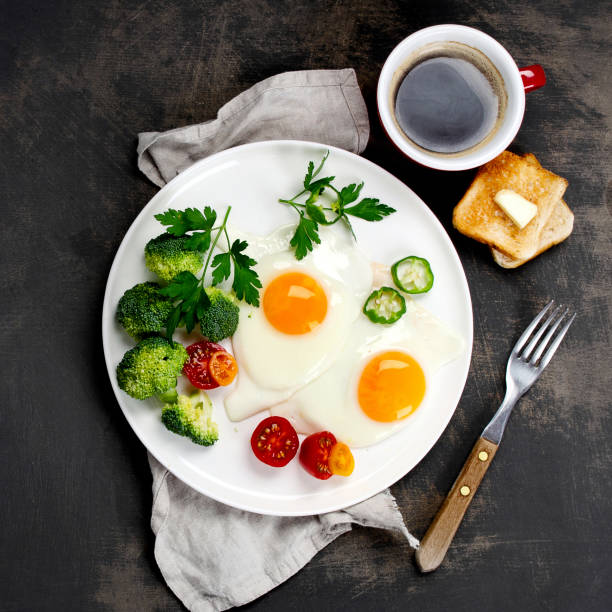 istock Delicious breakfast of fried eggs 1309690995