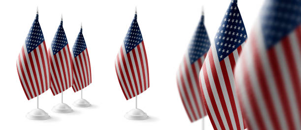 istock Set of USA national flags on a white background 1309692070