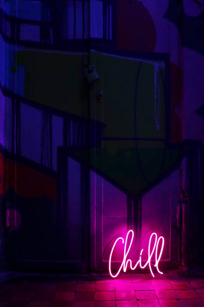 istock Pink neon sign chill. Trendy style. 1309694844
