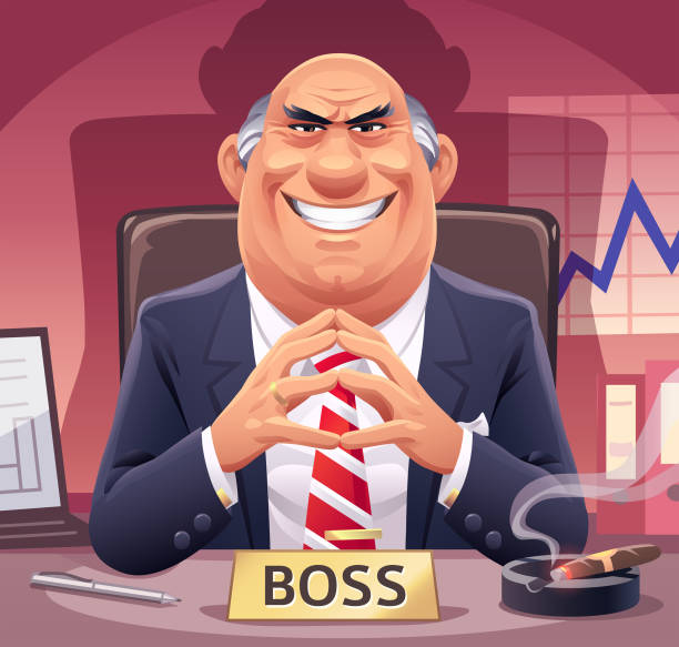 Evil Boss Stock Illustration - Image Now - Cartoon, Manager, Anger - iStock