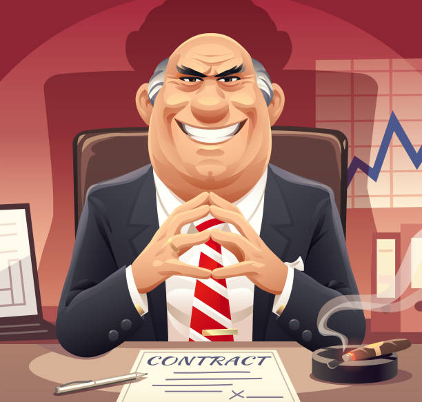 ilustraciones, imágenes clip art, dibujos animados e iconos de stock de firma de contratos - usurero