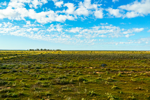 Aspect of the Hay Plains, flat flat land in the outback