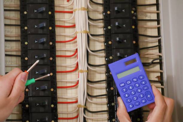 istock Safety breaker in household distribution board 1309701109