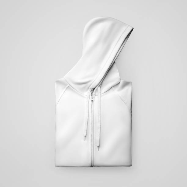istock Mockup white folded hoodie with zipper isolated on background 1309703001