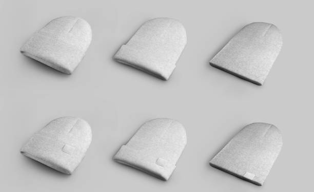 istock Heather beanie mockup set isolated on background 1309703027