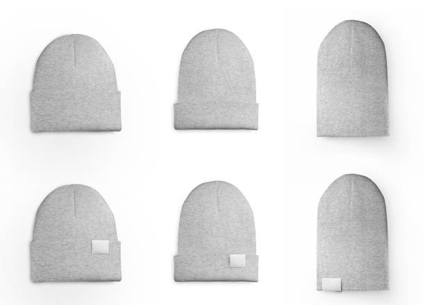 istock Heather beanie mockup set isolated on background 1309703052