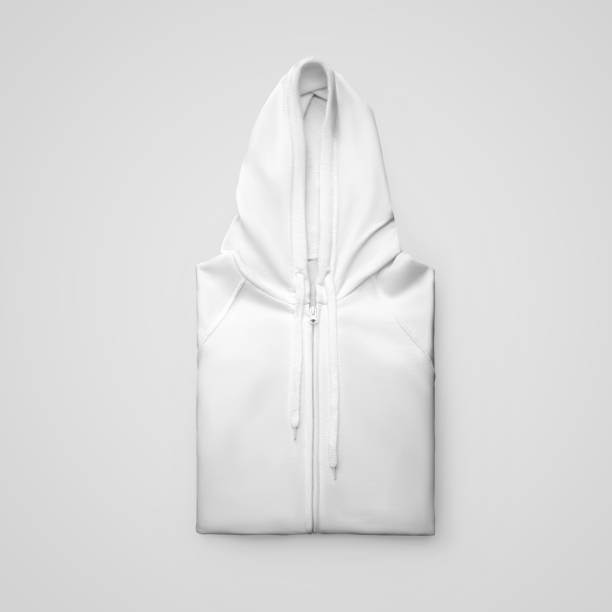 istock Mockup white folded hoodie with zipper isolated on background 1309703094