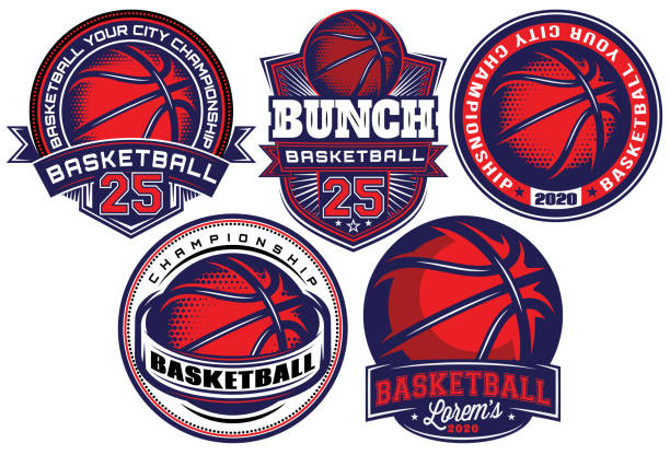 Set of color templates on the theme of basketball. Vector editable illustration. Elements for business card design, style, website, print on a t-shirt Set of color templates on the theme of basketball. Vector editable illustration. Elements for business card design, style, website, print on a t-shirt. basketball stock illustrations