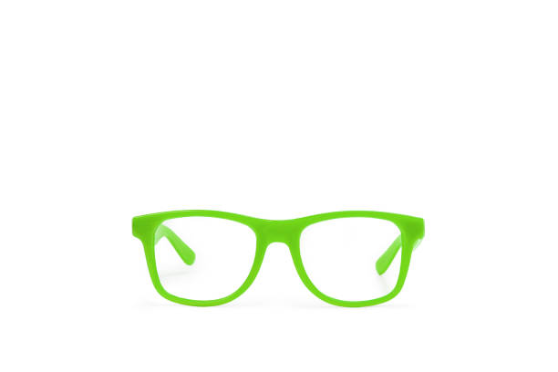 istock Green eyeglasses on a white background 1309710435