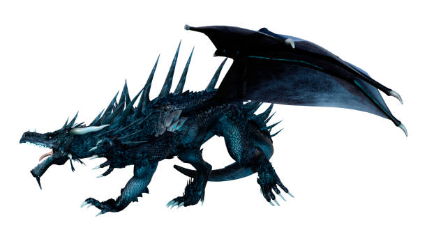 istock 3D illustration fantasy dragon on white 1309713248